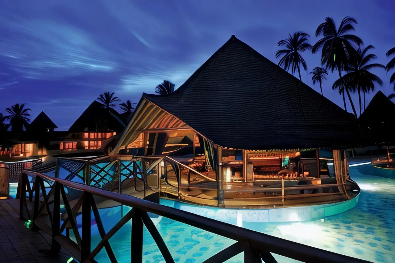 Área exterior do Neptune Pwani Beach Resort & Spa